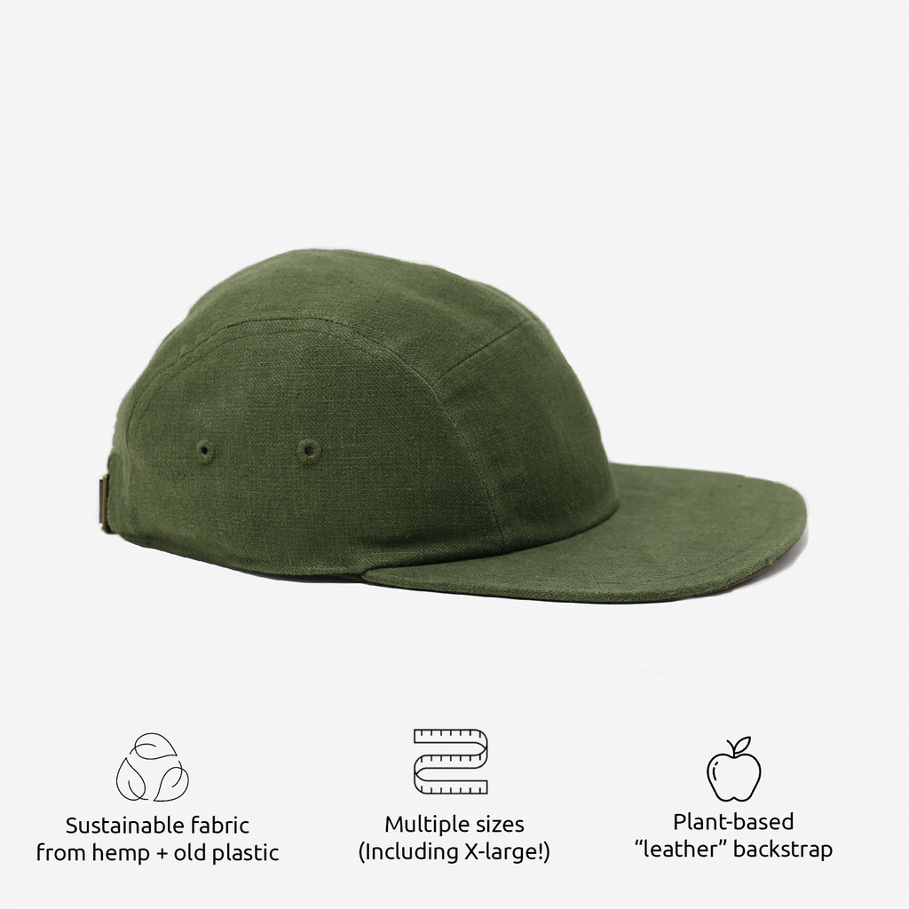 5 Panel Fish Hat Olive Green