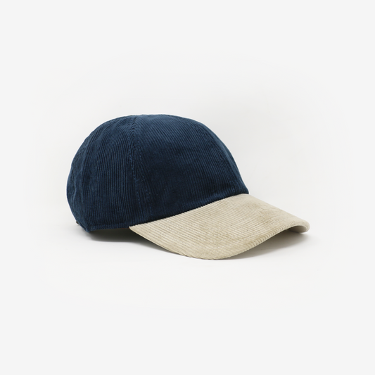 Corduroy Color Block Navy & Beige